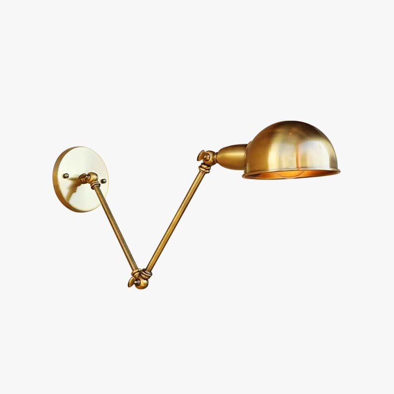 Brady Vintage Semi-sphere Metal Swing Arm Foldable Wall Lamp, Bronze