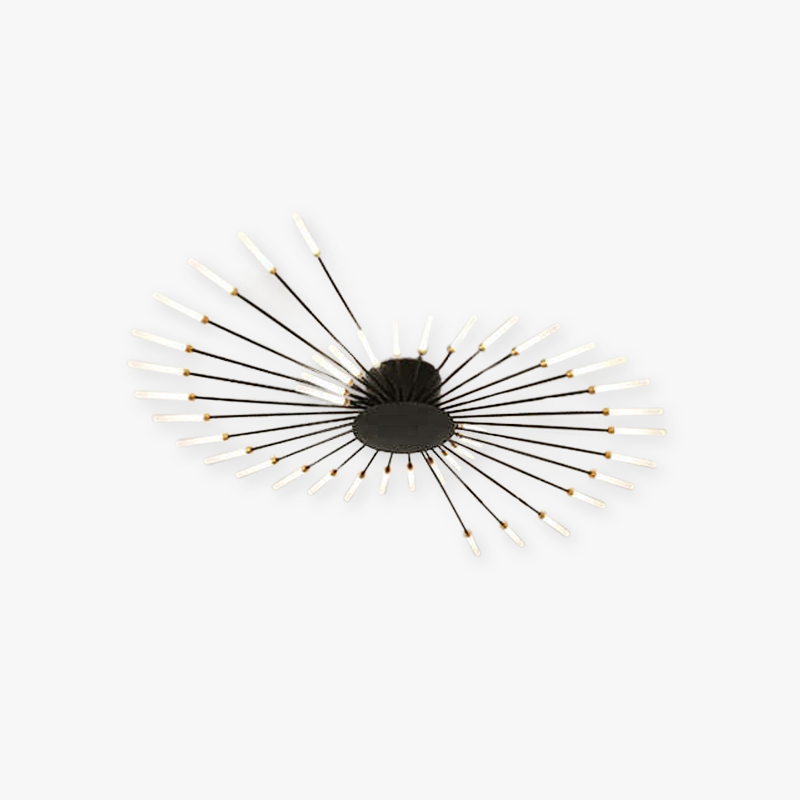 Lowry Flush-Mount Ceiling Light Fireworks, Black/Gold, Living Room